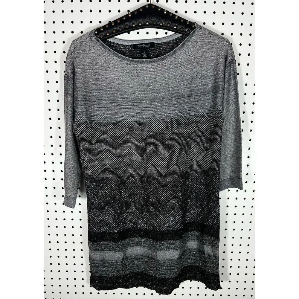 White House Black Market metallic tunic blouse size S